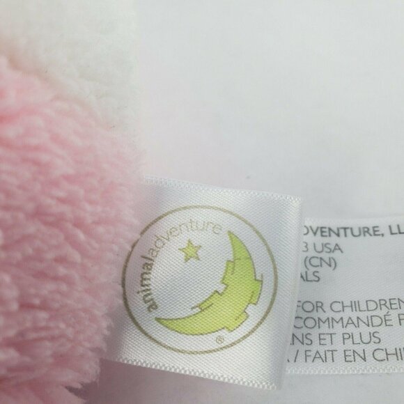 Animal Adventure Puppy 9 in Plush Dog Stuffed Animal White Pink Purple Heart Bow - Picture 5 of 8